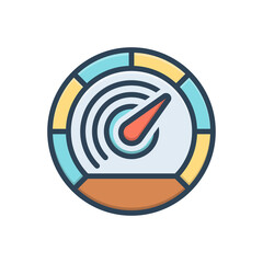 Color illustration icon for speedometer

