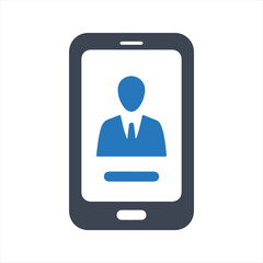 Mobile business icon. Vector and glyph