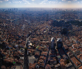 Aerial view of the city of Istanbul, on a sunny summer day.
