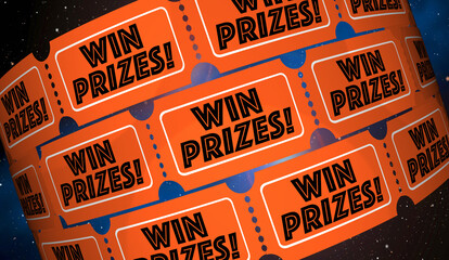 Win Prizes Raffle Lottery Fund Raiser Big Winner Drawing 3d Illustration