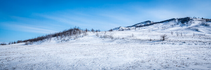 Panorama of the hills in the Tazheran steppe