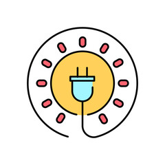 Affordable and clean energy color icon. Corporate social responsibility.