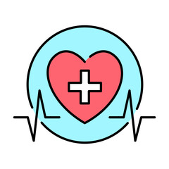 Good health and wellbeing black icon. Corporate social responsibility.