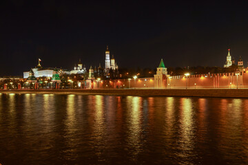 Fototapeta na wymiar Night view of the Moscow Kremlin.