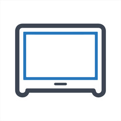 Computer monitor icon. Vector and glyph