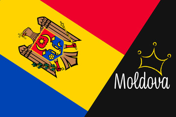 Flag of Moldova, vector illustration.  National tricolor in original colors.