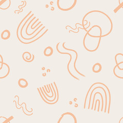 Different kids abstract figures vector seamless pattern for textile prints, typography and kids design