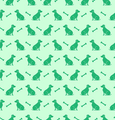 Dog seamless pattern background. design for pillow, print, fashion, clothing, fabric, gift wrap. Vector.