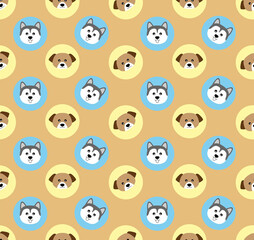 Dog seamless pattern background. design for pillow, print, fashion, clothing, fabric, gift wrap. Vector.