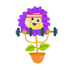 Cute flower character vector template design