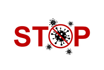 Stop virus background. Pandemic medical concept with dangerous cells. Vector.