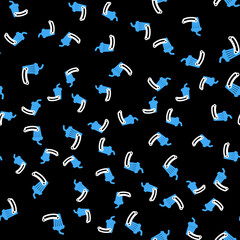 Line Soda and hotdog icon isolated seamless pattern on black background. Fast food symbol. Vector