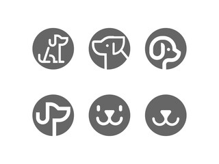 Dog, puppy vector icon set