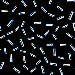 Line Ruler icon isolated seamless pattern on black background. Straightedge symbol. Vector