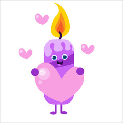 cute candles character vector template design illustration