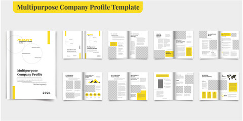 Multipurpose Company Profile Template layout template for company profile , Brochure template Company Profile Layout
