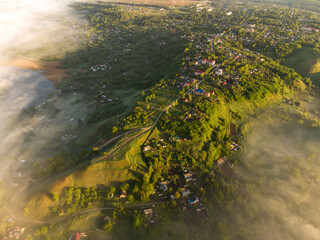 aerial view of the river