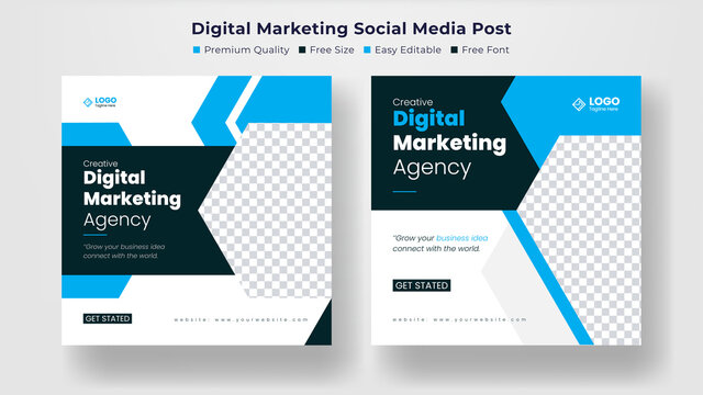 Digital Marketing agency social media post design templates for Corporate Business, online conference, flyer,brcohure webinars with vector & illustration.