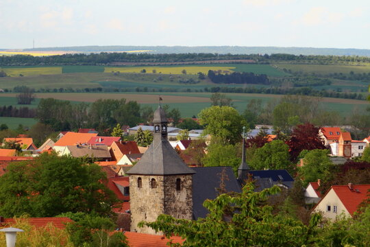 Harzvorland. Blick &uuml;ber Rieder. 