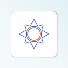 Line Sun icon isolated on white background. Colorful outline concept. Vector