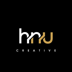 HNU Letter Initial Logo Design Template Vector Illustration