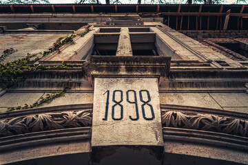1898 carved in the outer walls of an old Spicer castle in Serbia