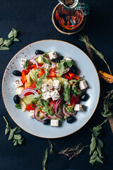salad with olives and feta cheese.  greek