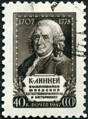USSR - 1957: shows Carl Linnaeus Linne (1707-1778), 1957