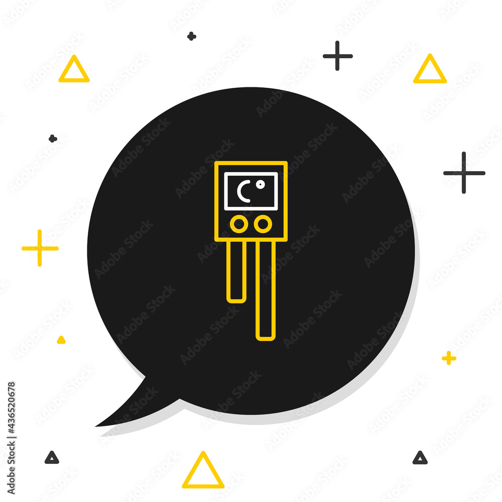 Poster line temperature and humidity sensor icon isolated on white background. colorful outline concept. ve