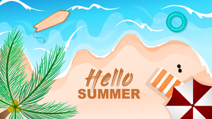 hello summer background vector