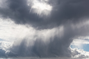 White sunlight shining through grey clouds.Shot in Sweden, Scandinavia