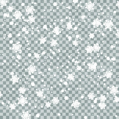 Falling snow. Snowflakes, snowfall. Celebration Banner for Christmas and New Year . Winter backdrop.