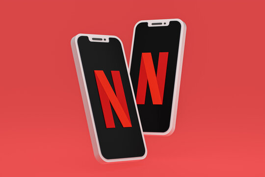 Netflix Icon On Screen Smartphone Or Mobile Phone 3d Render