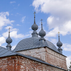 Fototapeta na wymiar gray domes of the Orthodox Church