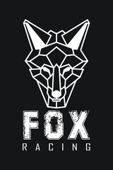 black and white fox t-shirt design