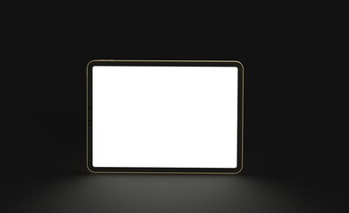 Tablet 3d computer with blank screen illustration