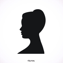 Vector elegant bride face silhouette