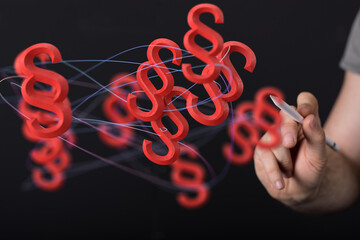 3D rendering digital paragraph law symbol