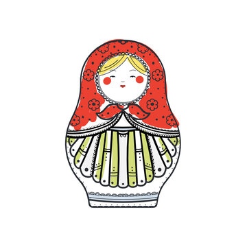 russian nesting doll  vector illustration