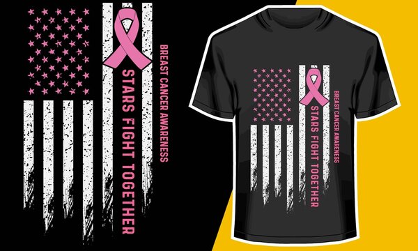 Stars Fight Together Breast Cancer Awareness, fight cancer shirts,T shirt Design Idea, 