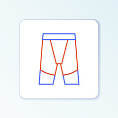 Line Cycling shorts icon isolated on white background. Colorful outline concept. Vector