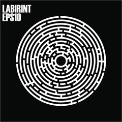 Round labyrinth on a black background