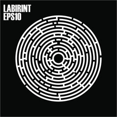 Round labyrinth on a black background