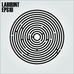 Round labyrinth on a white background