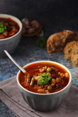 A bowl with traditional British stew