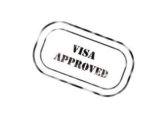 Illustration of Visa Approved stamp on a plain background