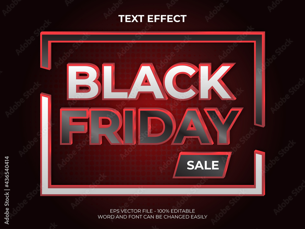 Aufkleber black friday text effect. editable text effect vector.