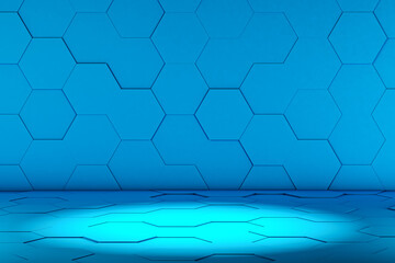 3d illustration, Infinity backgorund blue empty, light