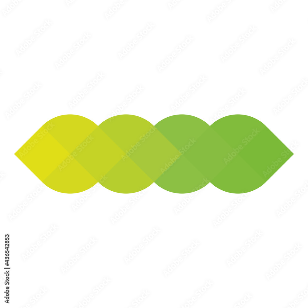 Poster green pixelized mosaic logo design element. abstract wavy shape. simple flat vector graphic symbol