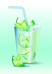 Mojito cocktail isolated on white